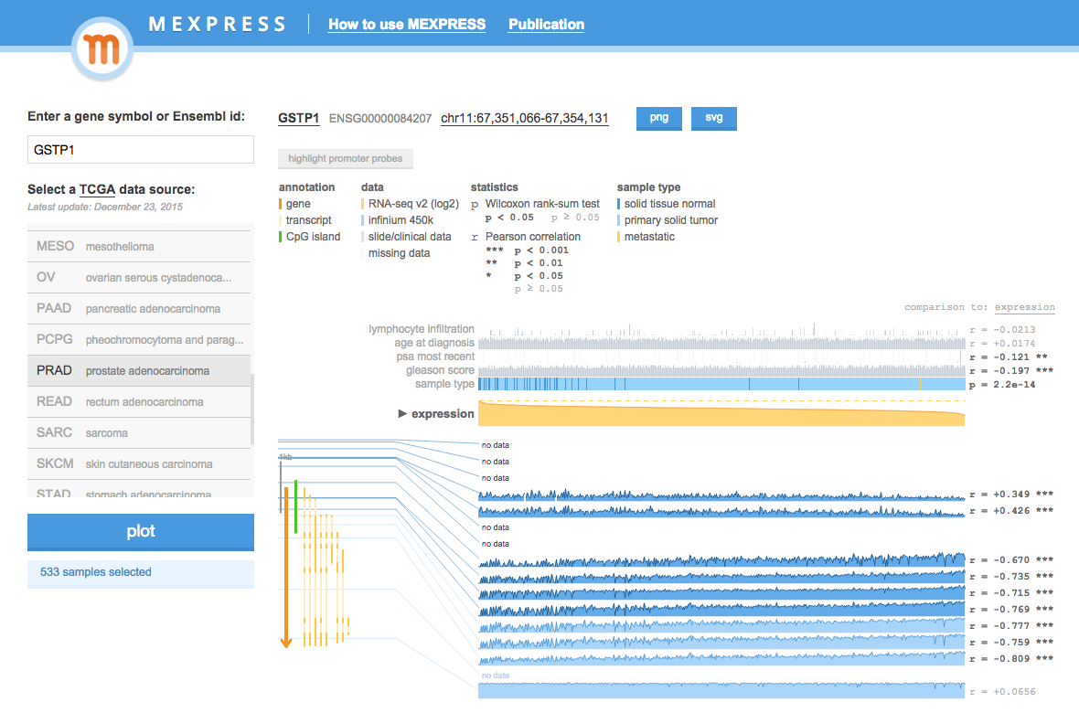 Highlighting the promoter probes.
