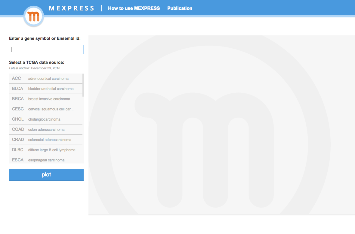 This the MEXPRESS start screen.